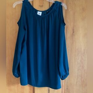 Emerald green color, cold shoulder cabi blouse